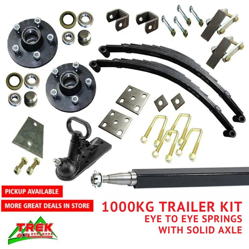1 Tonne Single w/ Eye to Eye Springs  40mm Square axle