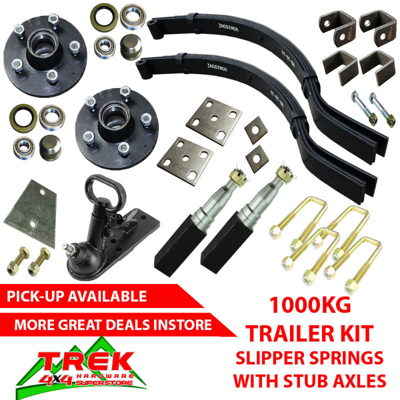 1.4 Tonne Single Hydraulic w/ Slipper Springs  45mm Square axle